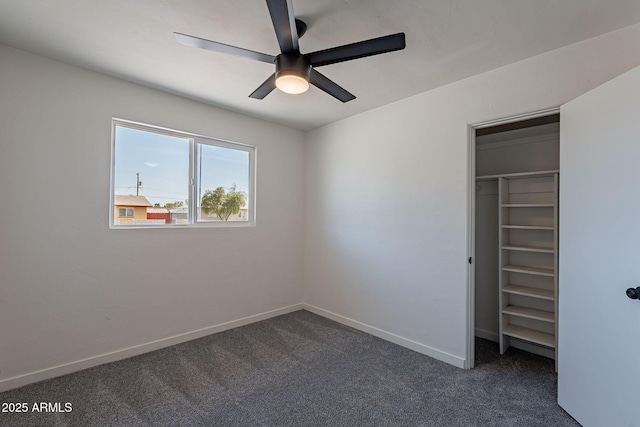 1466 E Nielson Ave, Mesa, AZ 85204 - unfurnished bedroom featuring dark carpet and ceiling fan