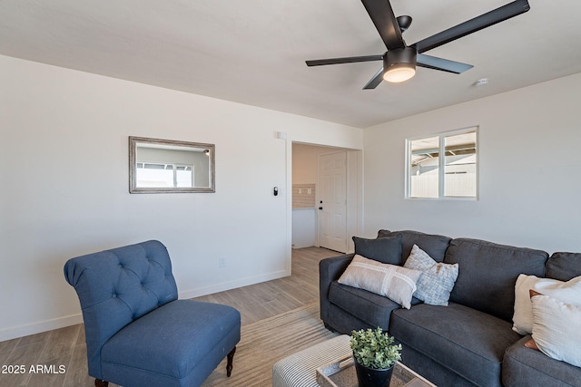 1466 E Nielson Ave, Mesa, AZ 85204 - living area featuring wood finished floors and ceiling fan
