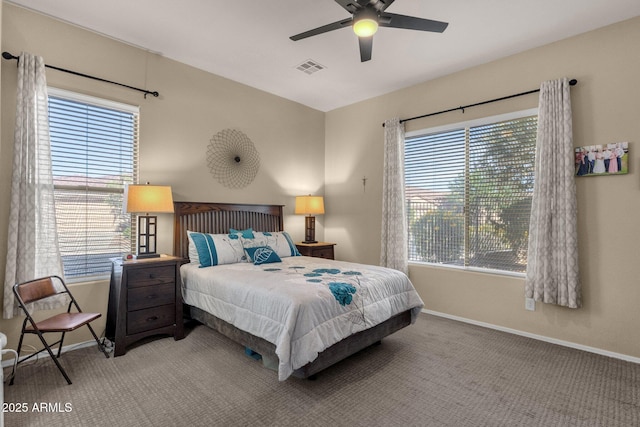 4293 E Sourwood Dr, Gilbert, AZ 85298 - bedroom with baseboards, carpet flooring, and ceiling fan