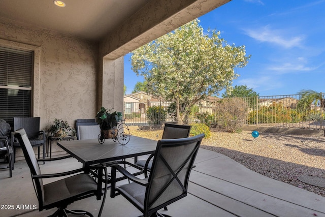4293 E Sourwood Dr, Gilbert, AZ 85298 - view of patio / terrace with outdoor dining area and fence