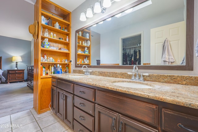 bathroom featuring vanity and tile patterned floors