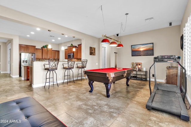 game room with pool table