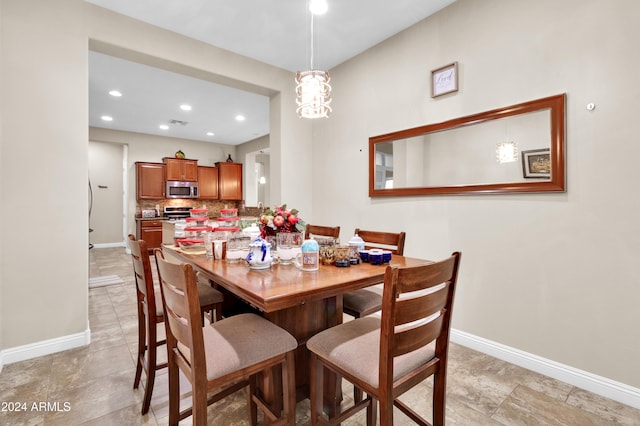 view of dining space