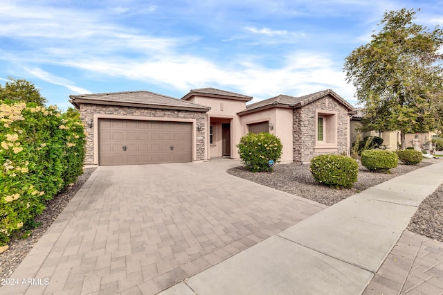 view of front of house with a garage