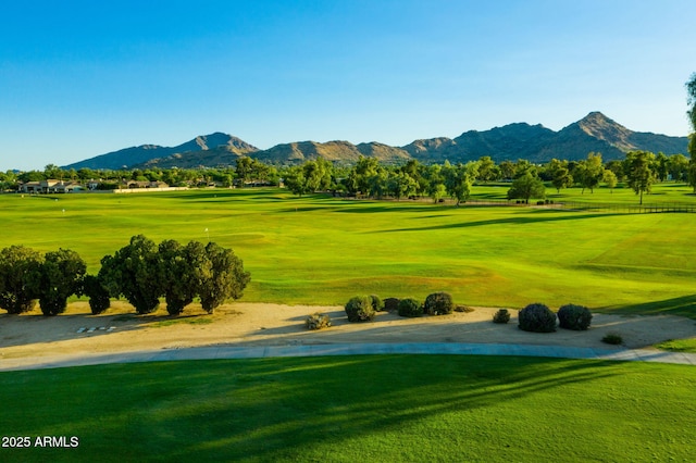 8312 N Golf Dr, Paradise Valley, AZ 85253 - view of home's community featuring a lawn, a mountain view, and golf course view