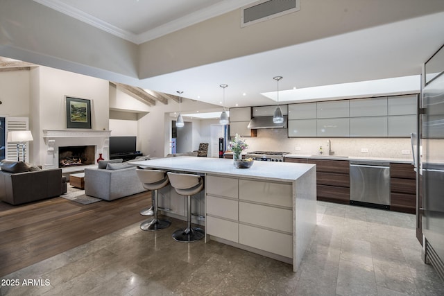 8312 N Golf Dr, Paradise Valley, AZ 85253 - kitchen with backsplash, a center island, modern cabinets, and dishwasher