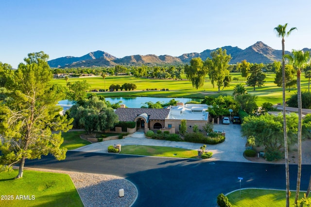 8312 N Golf Dr, Paradise Valley, AZ 85253 - birds eye view of property with a water and mountain view and golf course view