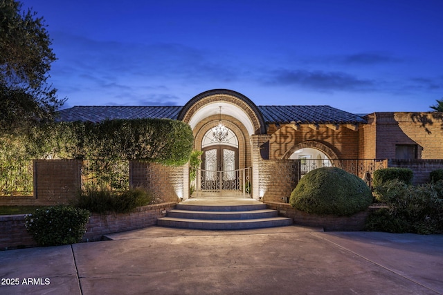 8312 N Golf Dr, Paradise Valley, AZ 85253 - property entrance featuring french doors