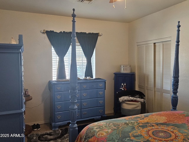 bedroom featuring a closet