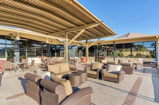 view of patio featuring an outdoor living space