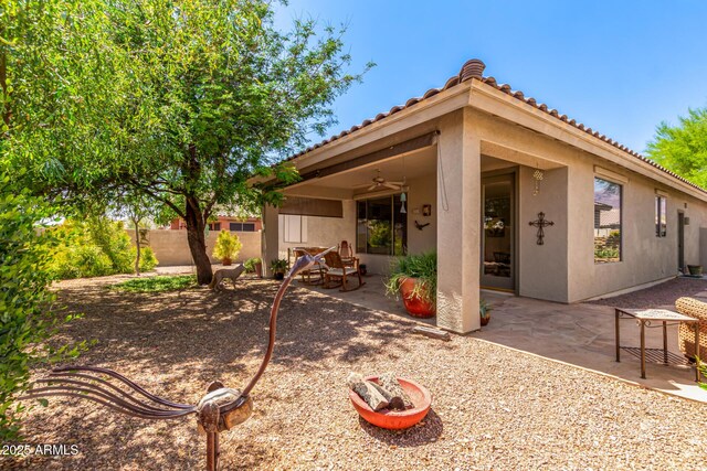 7617 E Desert Honeysuckle Dr, Gold Canyon, AZ 85118 - view of patio featuring ceiling fan
