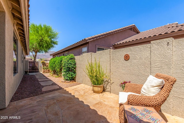 7617 E Desert Honeysuckle Dr, Gold Canyon, AZ 85118 - view of patio featuring a gate