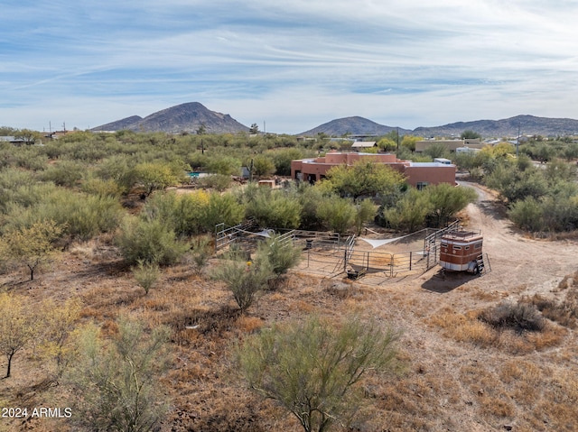 mountain view featuring a rural view