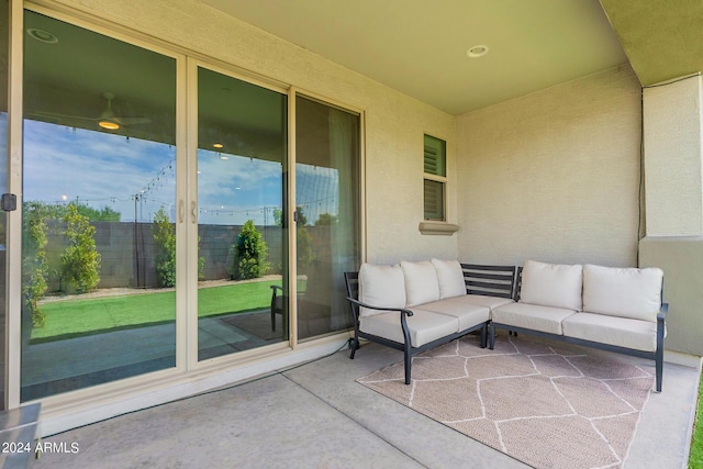 3023 W New River Dr, San Tan Valley, AZ 85144 - view of patio / terrace featuring outdoor lounge area and fence