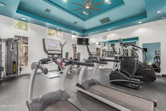 5345 E Van Buren St Unit 258, Phoenix, AZ 85008 - workout area with visible vents and a raised ceiling