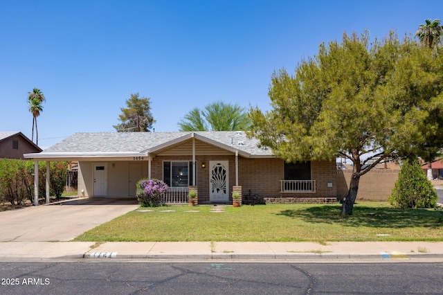 1454 W Capri Ave, Mesa, AZ 85202 - ranch-style home with an attached carport and concrete driveway