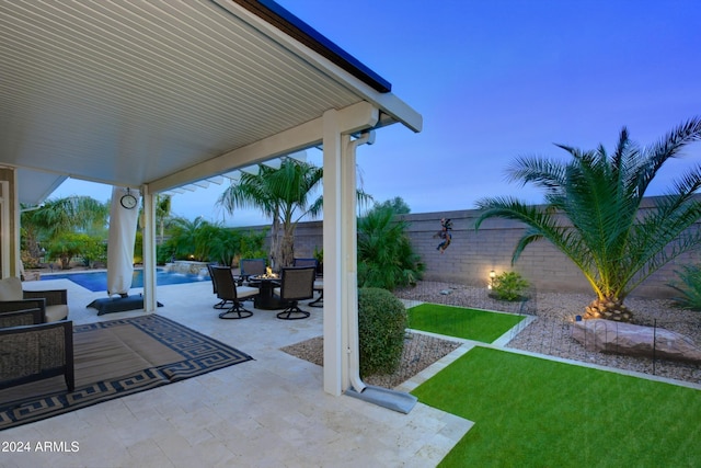 view of patio / terrace with outdoor dining area and a fenced backyard