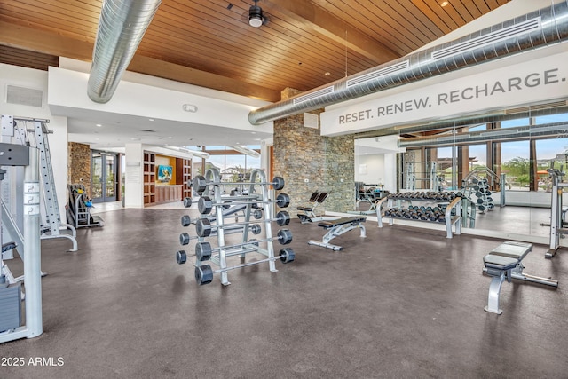 826 E Buist Ave, Phoenix, AZ 85042 - workout area with wooden ceiling
