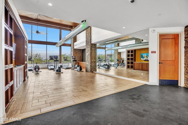 826 E Buist Ave, Phoenix, AZ 85042 - community lobby with a high ceiling, expansive windows, and recessed lighting