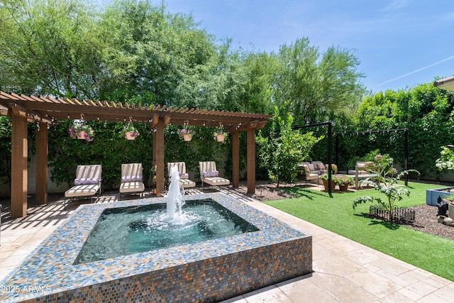 3511 N 39th Pl, Phoenix, AZ 85018 - view of patio featuring a pergola and an outdoor hangout area