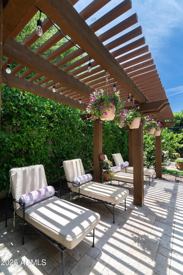 3511 N 39th Pl, Phoenix, AZ 85018 - view of patio / terrace featuring a pergola and outdoor lounge area