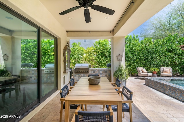 3511 N 39th Pl, Phoenix, AZ 85018 - view of patio / terrace featuring a ceiling fan and outdoor dining space