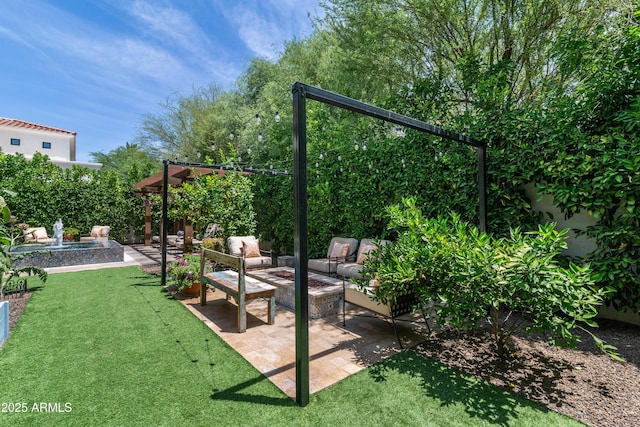 3511 N 39th Pl, Phoenix, AZ 85018 - view of patio / terrace with an outdoor hangout area and a pergola