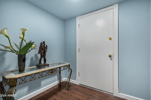 entrance foyer with wood finished floors and baseboards