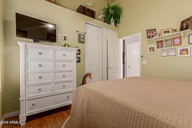 bedroom featuring dark wood-type flooring