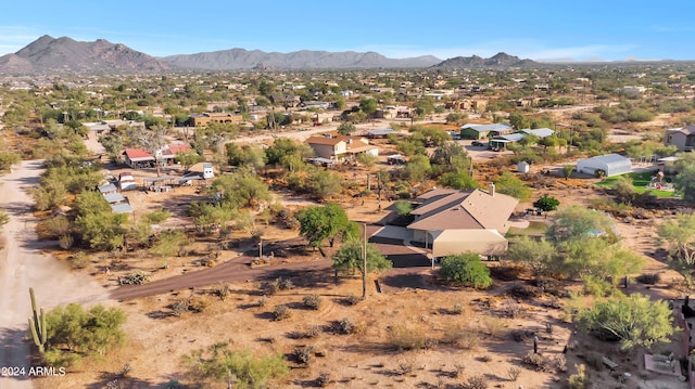 drone / aerial view with a mountain view