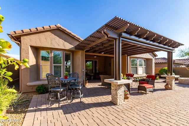 view of patio / terrace with a pergola