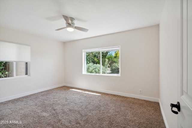 2726 E Fairmount Ave, Phoenix, AZ 85016 - carpeted spare room featuring baseboards and a ceiling fan