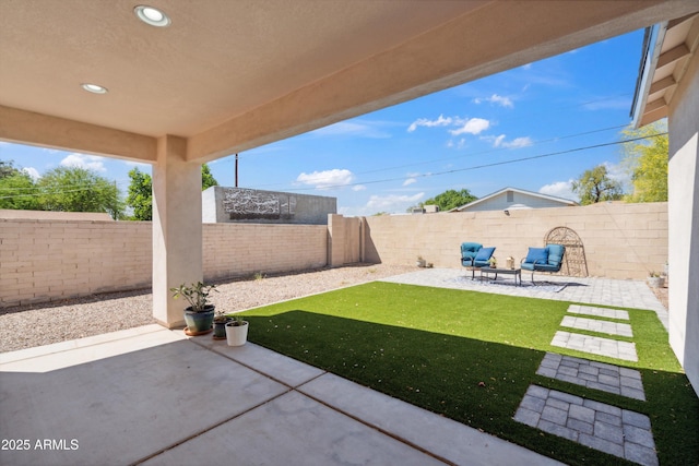 2726 E Fairmount Ave, Phoenix, AZ 85016 - view of yard with a patio and a fenced backyard