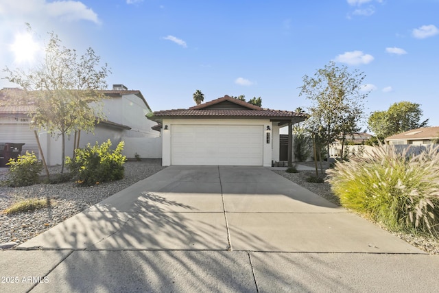 view of front of home with a garage