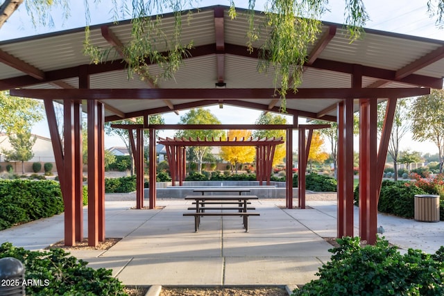 surrounding community featuring a gazebo and a patio area