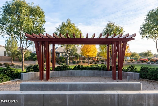 view of home's community with a pergola