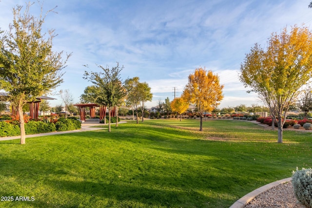 view of home's community featuring a lawn