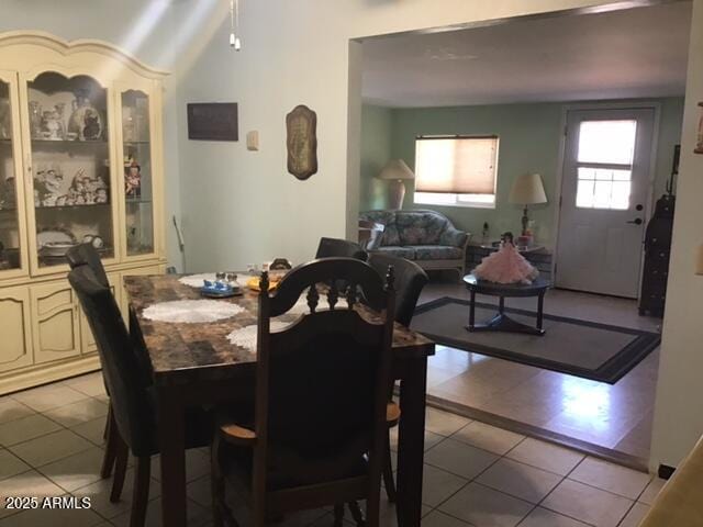 dining room with light tile patterned floors