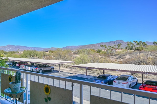 balcony with a mountain view