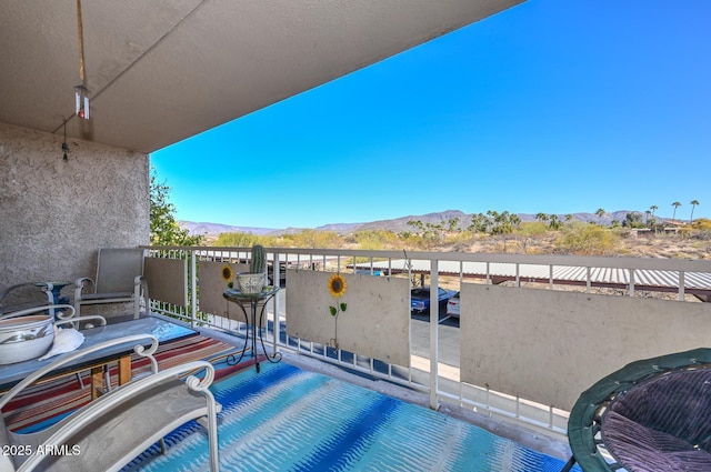 balcony with a mountain view