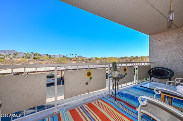 balcony with a mountain view