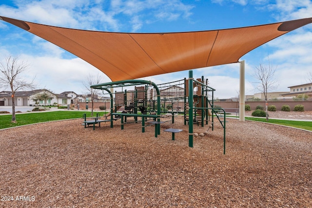 view of community jungle gym