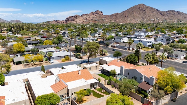 aerial perspective of suburban area featuring mountains