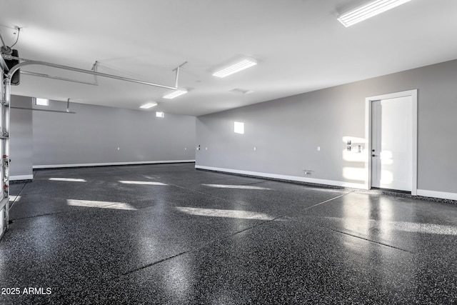 garage with baseboards