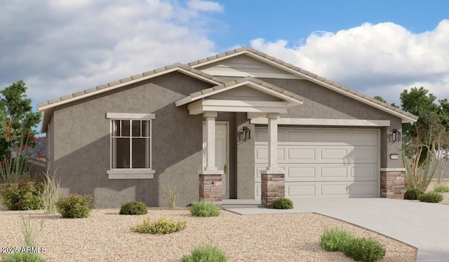 view of front facade featuring a garage