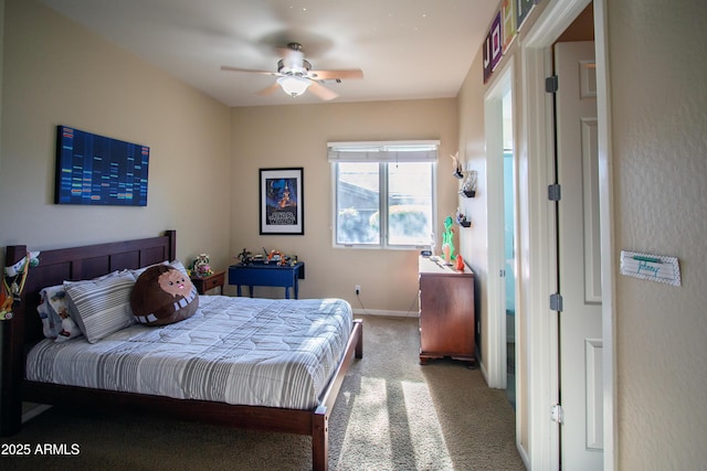 14045 E Geronimo Rd, Scottsdale, AZ 85259 - carpeted bedroom featuring baseboards and a ceiling fan
