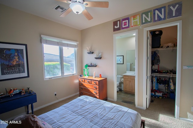 14045 E Geronimo Rd, Scottsdale, AZ 85259 - bedroom featuring visible vents, a spacious closet, light carpet, and a closet