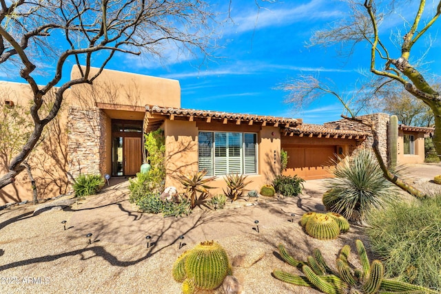 view of front of home with stucco siding