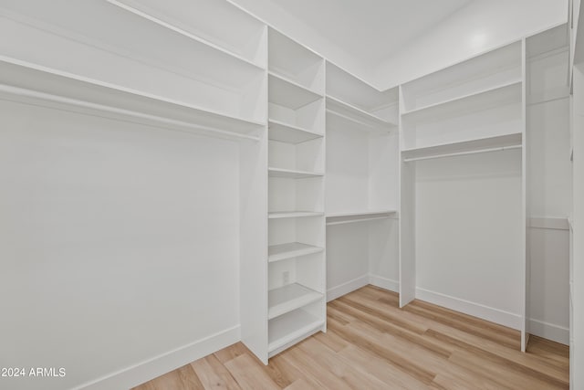 spacious closet with light wood-type flooring