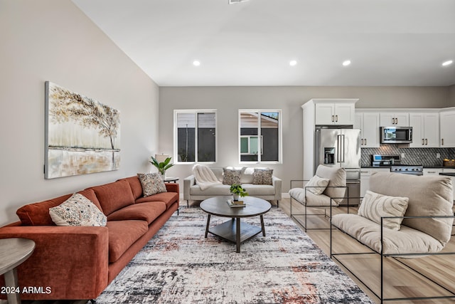 living room with hardwood / wood-style floors